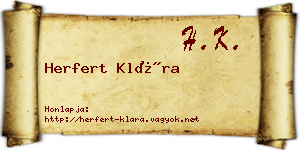 Herfert Klára névjegykártya